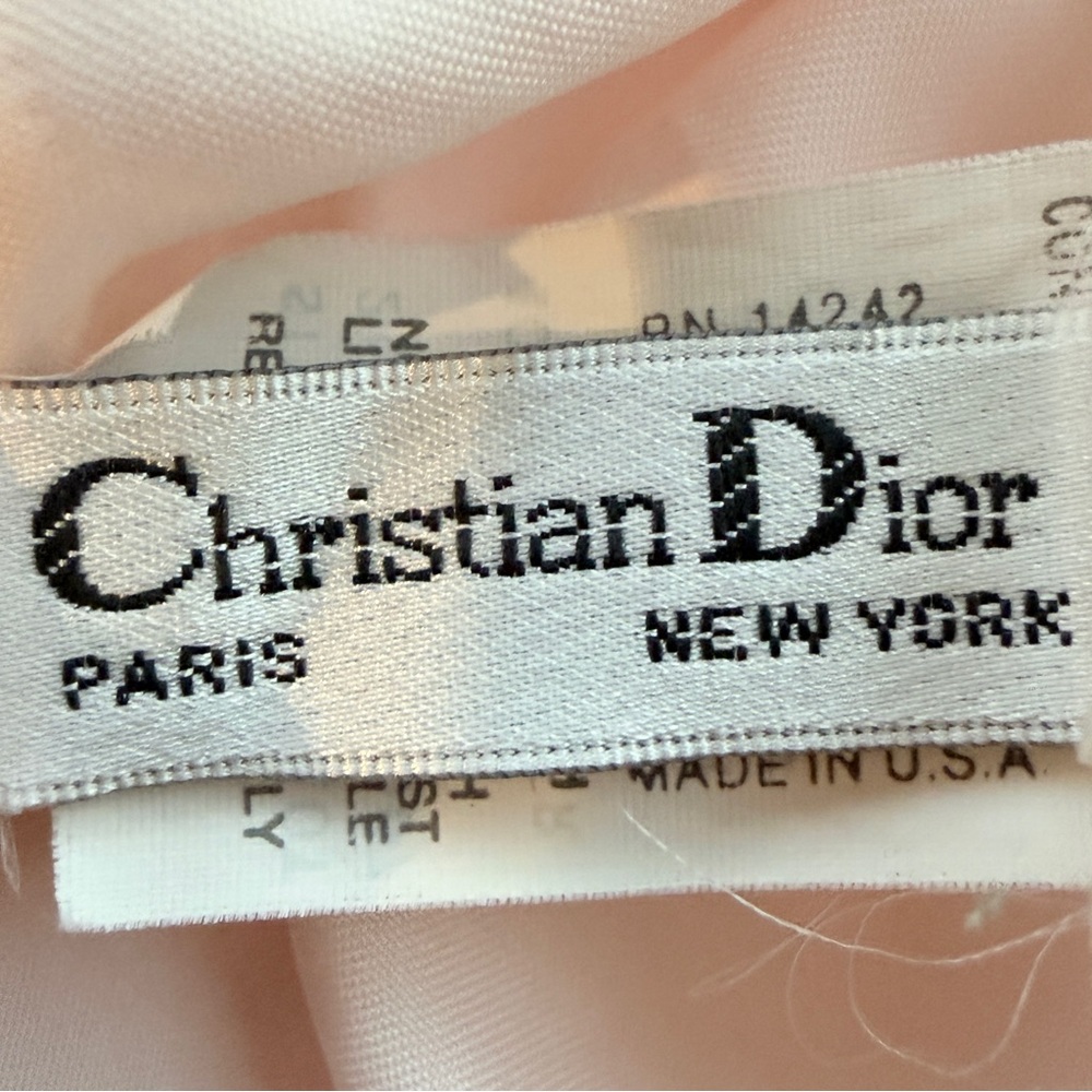 Vintage Christian Dior Satin & Lace Half Slip Pink Embroidered Large USA - Picture 2 of 9